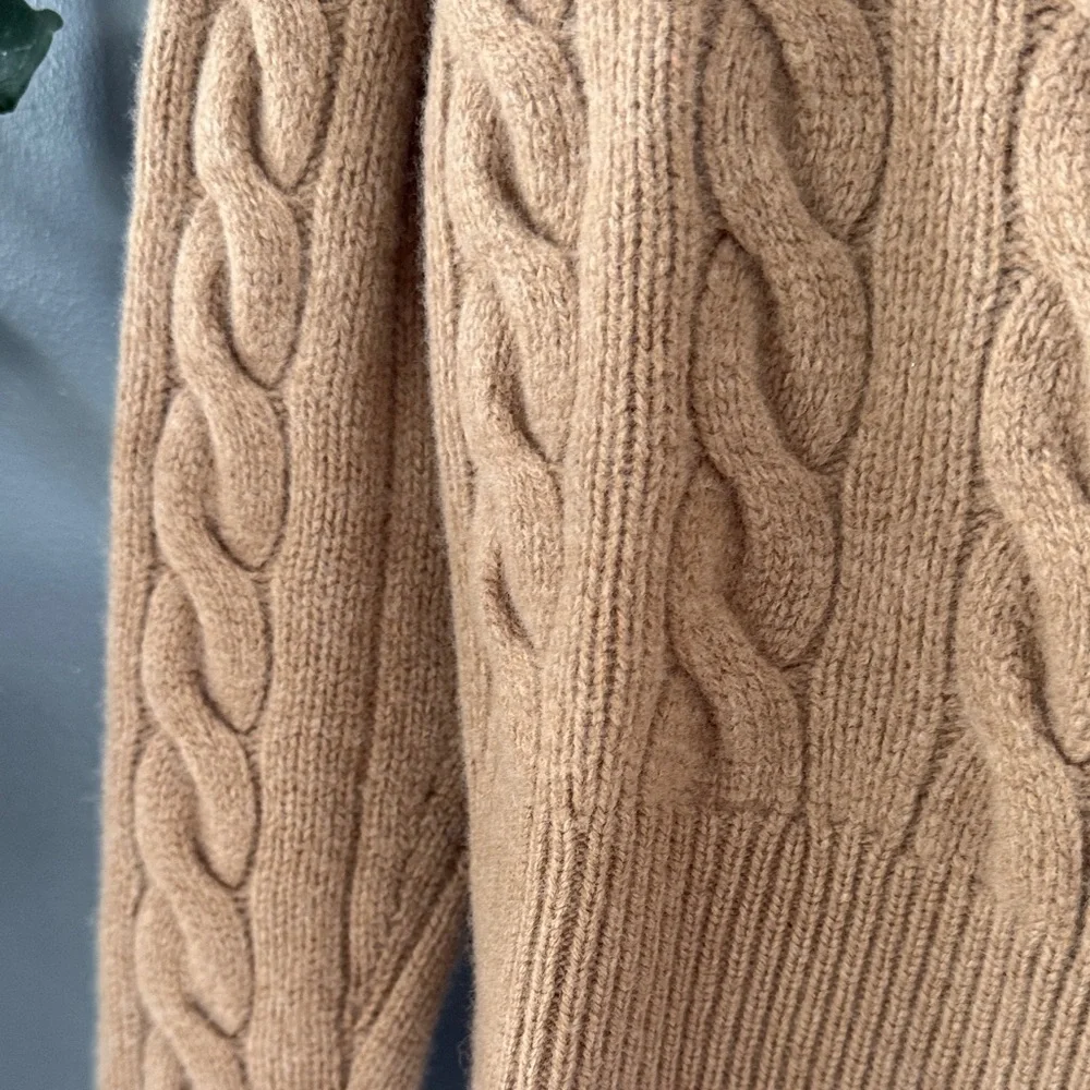Polo by Ralph Lauren Tan Cable-Knit Button Cardigan - Wool NWOT - Picture 4 of 4